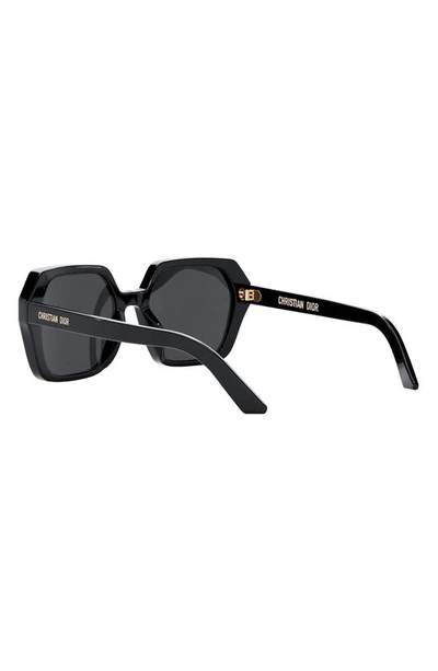 Shop Dior 'midnight S2f 56mm Geometric Sunglasses In Shiny Black / Smoke
