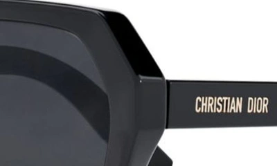 Shop Dior 'midnight S2f 56mm Geometric Sunglasses In Shiny Black / Smoke