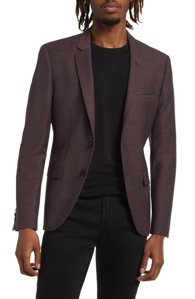 Shop Hugo Boss Arti Stretch Wool Blend Sport Coat In Dark Red