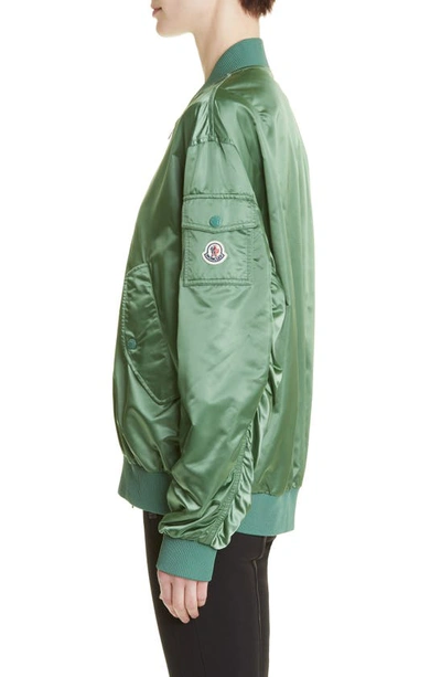 Shop Moncler Ter Nylon Bomber Jacket In Green