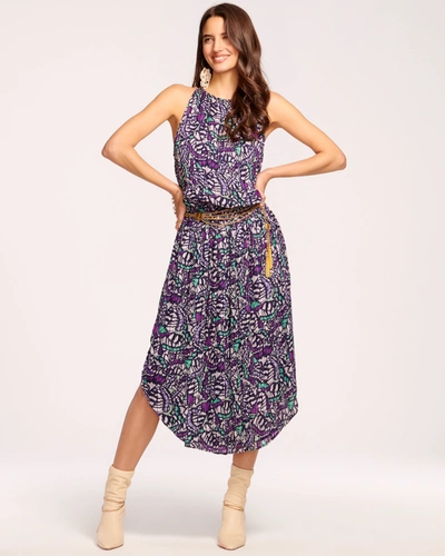 Shop Ramy Brook Printed Audrey Midi Dress In Navy Butterfly