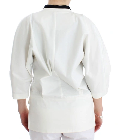 Shop Andrea Pompilio White Cotton Blend Oversized Blazer Women's Jacket