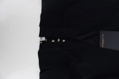 Shop Cavalli Elegant Black Cropped Virgin Wool Women's Cardigan