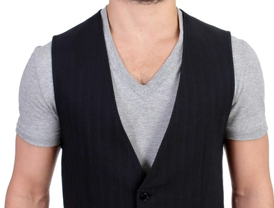 Shop Costume National Black Striped Cotton Casual Men's Vest