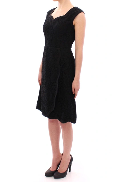 Dolce & Gabbana Black Floral Lace Sicily Runway Dress In Black