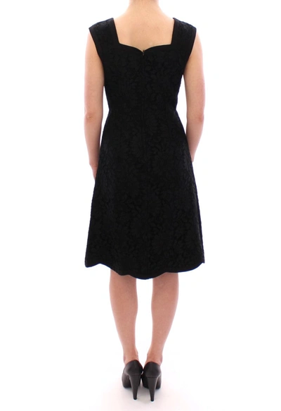 Shop Dolce & Gabbana Elegant Black Floral Lace Women's Dress