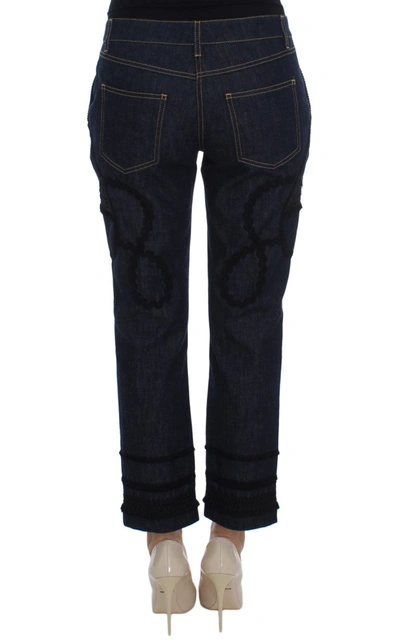 Shop Dolce & Gabbana Blue Denim Cotton Capri Torero Women's Jeans
