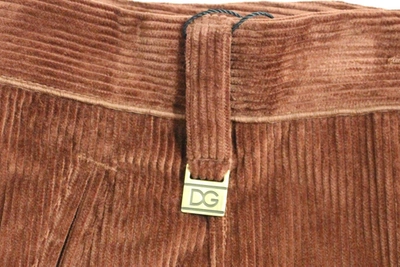 Shop Dolce & Gabbana Brown Corduroys Straight Logo Casual Women's Pants