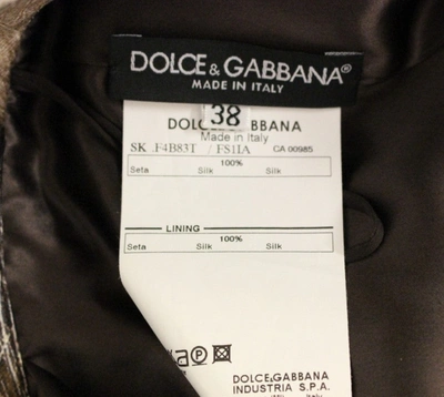 Shop Dolce & Gabbana Brown Floral Silk Straight Full Women's Skirt