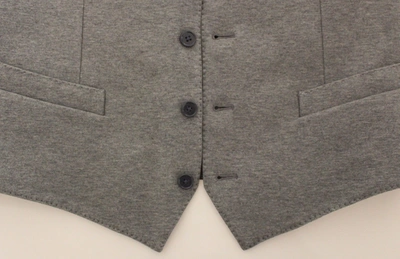 Shop Dolce & Gabbana Gray Cotton Stretch Dress Vest Men's Blazer