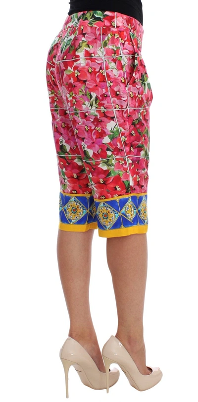 Shop Dolce & Gabbana Multicolor Floral Knee Capris Shorts Women's Pants