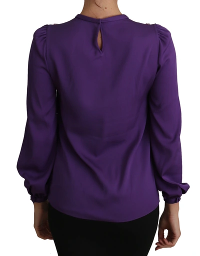 Shop Dolce & Gabbana Purple Blouse Prince  Fairy Tale Embellished  Women's Top