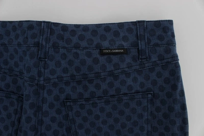 Shop Dolce & Gabbana Polka Dotted Stretch Capri Women's Jeans In Blue