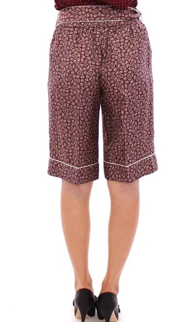 Shop Dolce & Gabbana Red Pajama Silk Women's Shorts