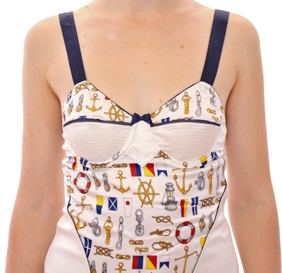 Shop Dolce & Gabbana White Sailor Motive Tank Women's Top