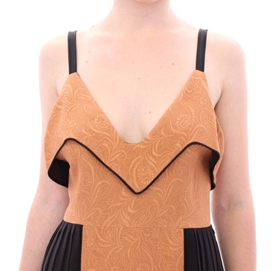 Filos Bronze Silk Sleeveless Above Sheath Dress In Multicolor