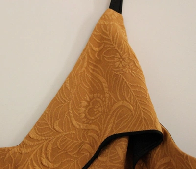 Filos Bronze Silk Sleeveless Above Sheath Dress In Multicolor