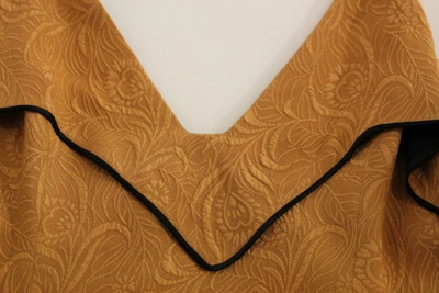 Filos Bronze Silk Sleeveless Above Sheath Dress In Multicolor