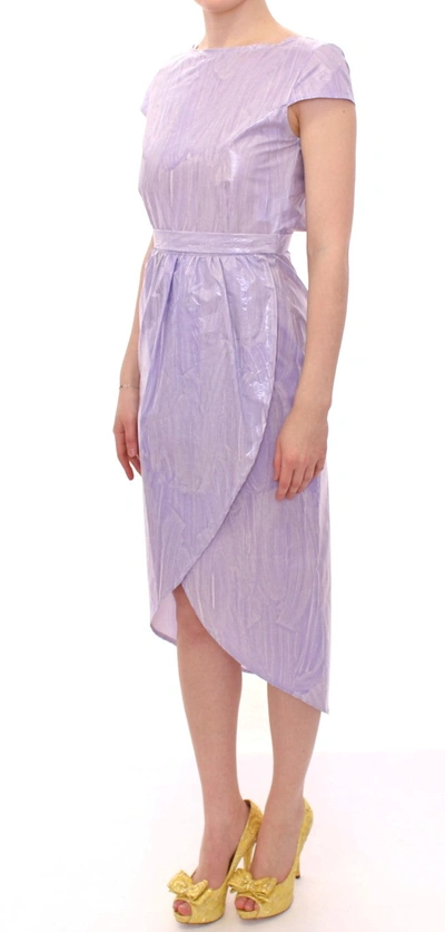 Shop Licia Florio Purple Cap Sleeve Below Knee Sheath Women's Dress
