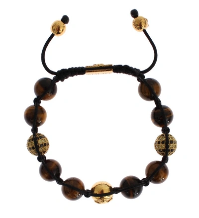 Shop Nialaya Chic Multicolor Cz &amp; Tigers Eye Women's Bracelet In Brown