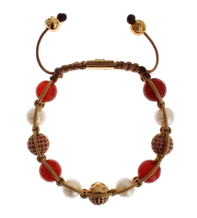 Shop Nialaya Exquisite Handcrafted Gemstone Women's Bracelet In Red