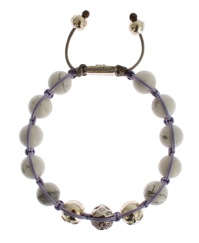 Shop Nialaya Elegant Silver Purple Cz & Howlite Women's Bracelet