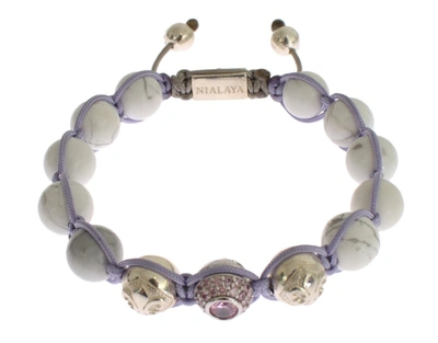 Shop Nialaya Elegant Silver Purple Cz & Howlite Women's Bracelet