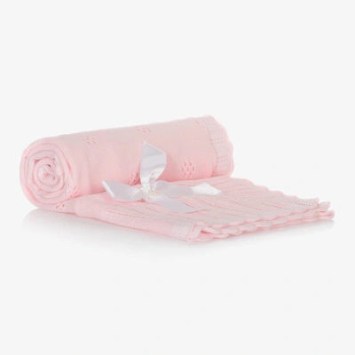 Shop Dr Kid Baby Girls Pink Knitted Blanket (87cm)