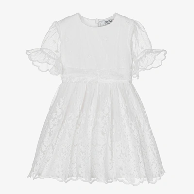 Shop Dr Kid Girls White Cotton & Tulle Dress