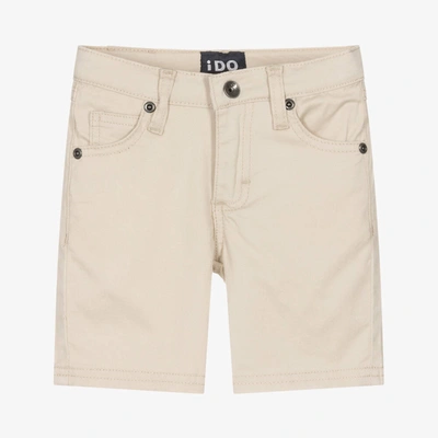 Shop Ido Baby Boys Beige Cotton Twill Shorts
