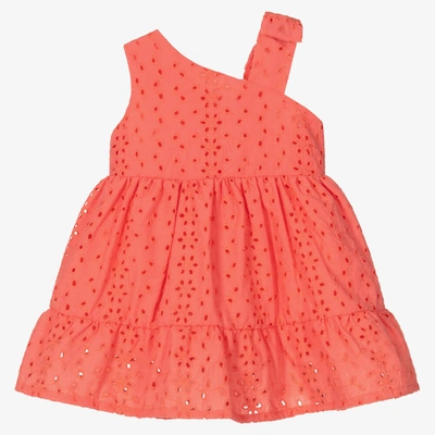 Shop Dr Kid Girls Pink Broderie Anglaise Dress