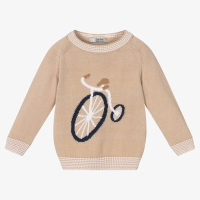 Shop Dr Kid Boys Beige Cotton Knitted Sweater