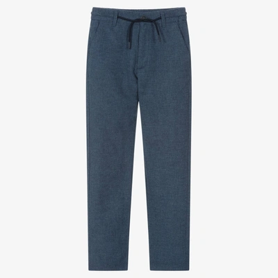 Shop Mayoral Nukutavake Boys Navy Blue Dotted Trousers