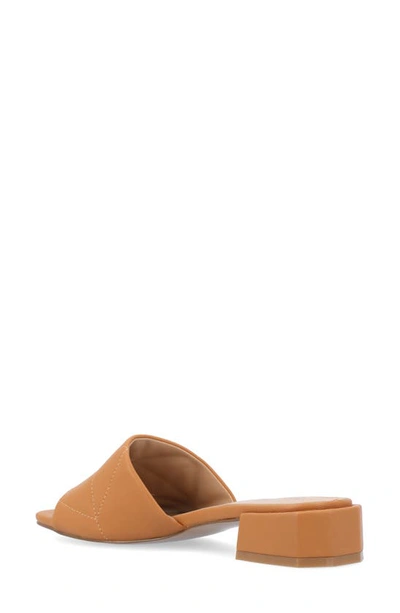 Journee Collection Elidia Quilted Slide Sandal In Brown