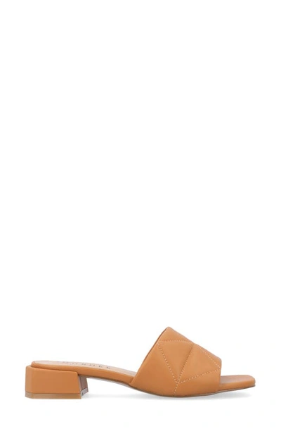 Journee Collection Elidia Quilted Slide Sandal In Brown