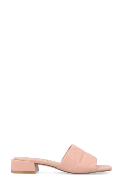 Journee Collection Elidia Quilted Slide Sandal In Blush