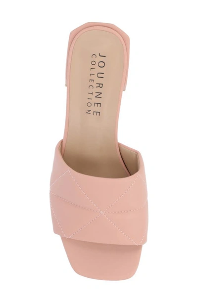 Journee Collection Elidia Quilted Slide Sandal In Blush
