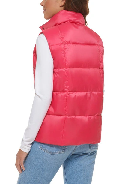 Shop Levi's Box Quilt Puffer Vest In Berry