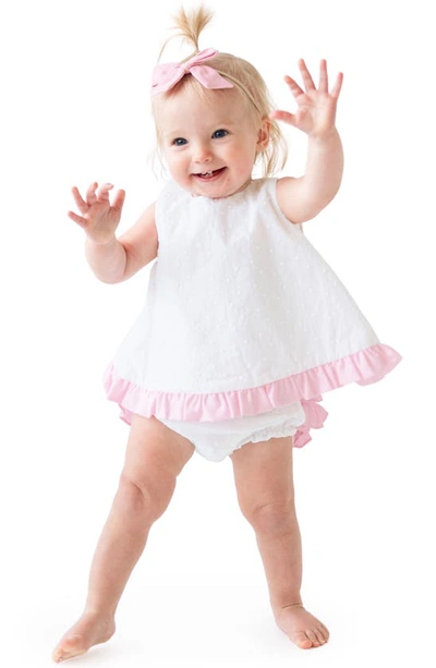 Rufflebutts Swiss Dot Swing Top & Bloomers In White