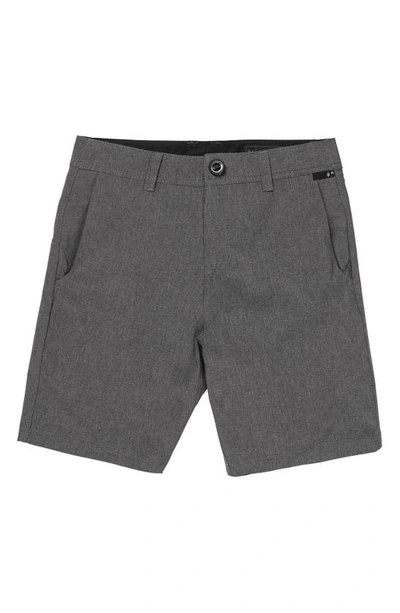 Shop Volcom Kids' Cross Shred Static Hybrid Shorts In Charcoal Heather