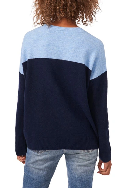 Shop Vince Camuto Extended Shoulder Colorblock Sweater In Classic Navy