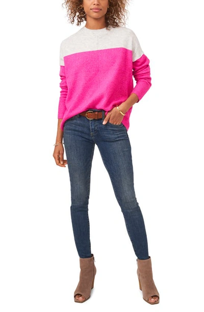 Shop Vince Camuto Extended Shoulder Colorblock Sweater In Paradox Pink