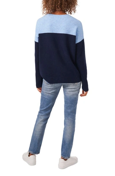 Shop Vince Camuto Extended Shoulder Colorblock Sweater In Classic Navy