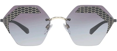 Shop Bvlgari 0bv6103 20288g Geometric Sunglasses In Grey