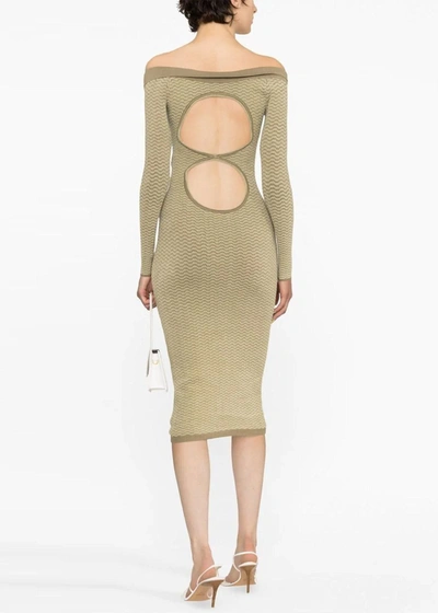 Shop Jacquemus Green 'la Robe Maille Pampero' Dress In Multi-green