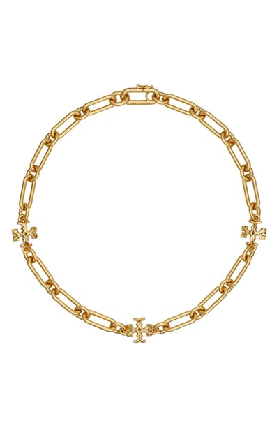 Shop Tory Burch Roxanne Chain Collar Necklace In Tory Gold