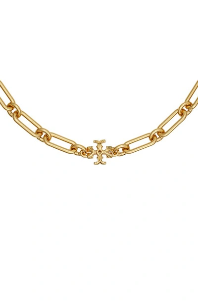 Shop Tory Burch Roxanne Chain Collar Necklace In Tory Gold
