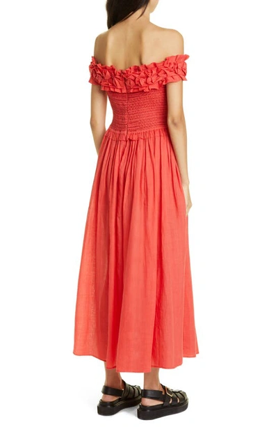 Shop Sea Frida Off The Shoulder Dress In Red