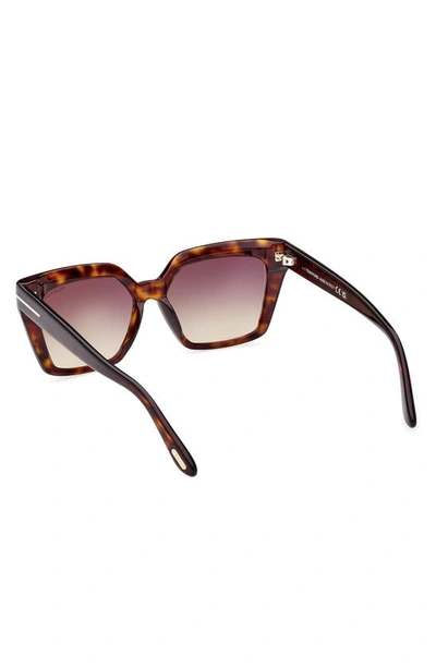 Shop Tom Ford Winona 53mm Gradient Cat Eye Sunglasses In Shiny Havana / Gradient Brown