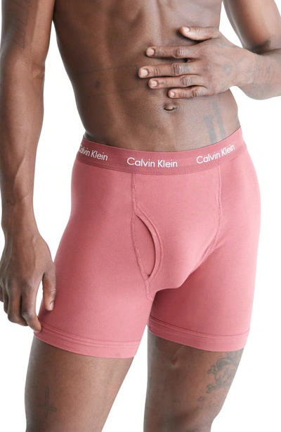 Shop Calvin Klein 3-pack Stretch Cotton Boxer Briefs In Ccw B10 Grey He
